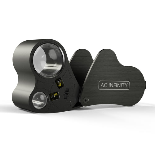 AC Infinity jewellers loupe open showing both lenses