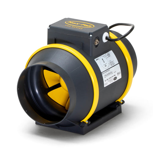 Can Max-Fan Pro EC bare inline extractor with yellow-tipped impeller