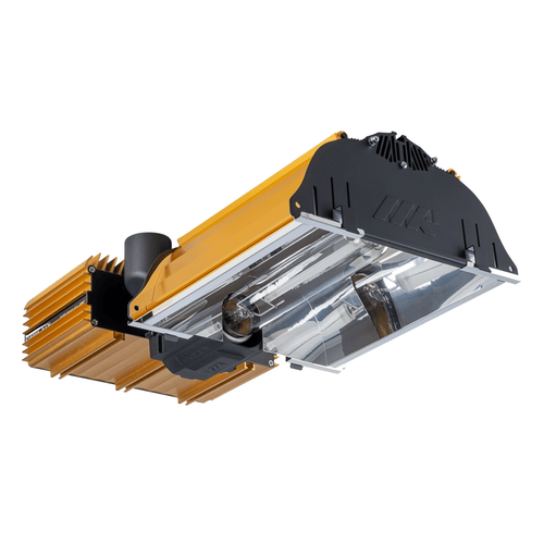 Dimlux Expert Series MKII 600W/750W underside view showing the Ultra Optics reflector and MK end cap