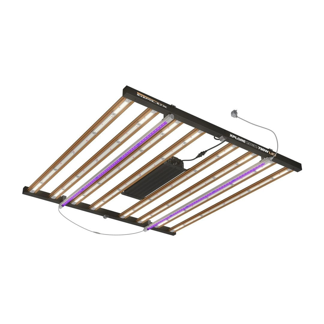 Dimlux Xplore Series Add-On Bars fitted between the bars of an Xplore 730W LED, UK plug