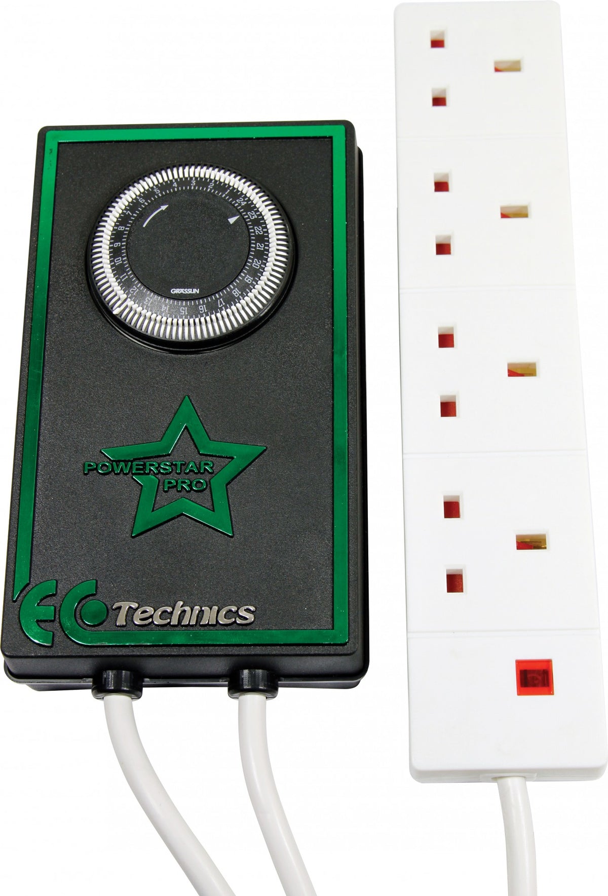 Ecotechnics PowerStar Pro Contactor with built-in Grasslin 24hr timer dial and 4-socket extension lead
