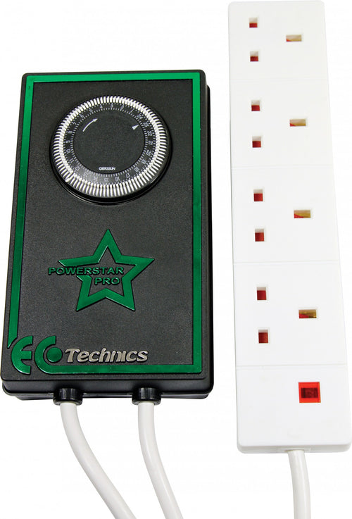 Ecotechnics PowerStar Pro Contactor with built-in Grasslin 24hr timer dial and 4-socket extension lead