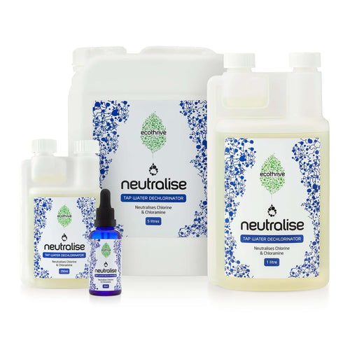 Ecothrive Neutralise Water Conditioner in 50ml, 250ml, 1 litre and 5 litre sizes