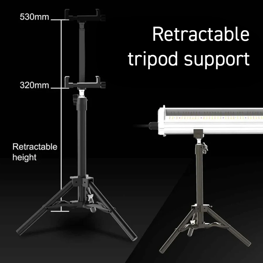 Elite 150W Under Canopy LED retractable tripod stand, 320mm to 530mm