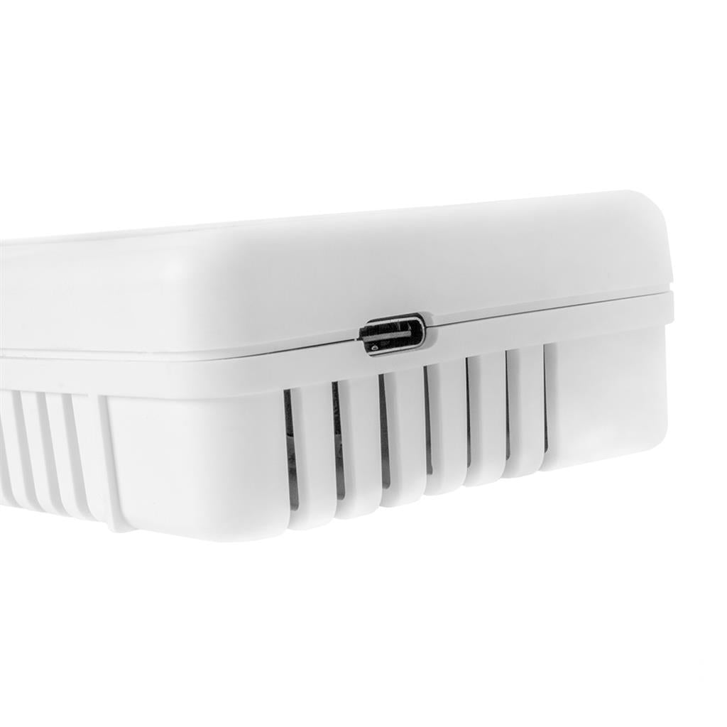 Essentials CO2 Monitor side view with USB-C power port