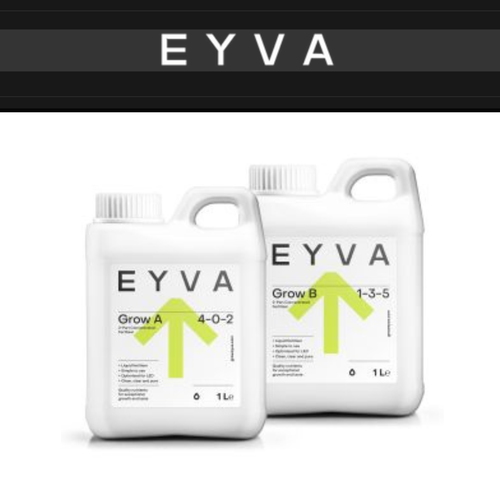 EYVA Grow A+B — the two 1-litre bottles (Grow A and Grow B) that make up the complete set