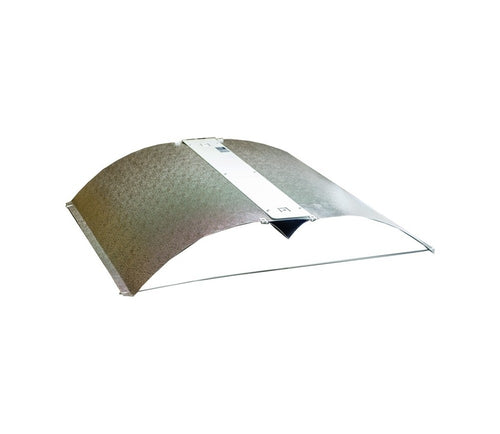 Garden HighPro PearlPro XL reflector, open wing view showing the Pearl-textured aluminium interior
