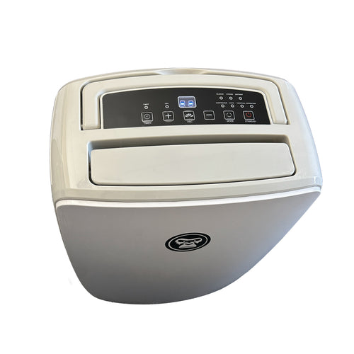 Gorilla Electric Dehumidifier, top view showing the Timer/OSC/Mode/Standby control panel and Gorilla badge