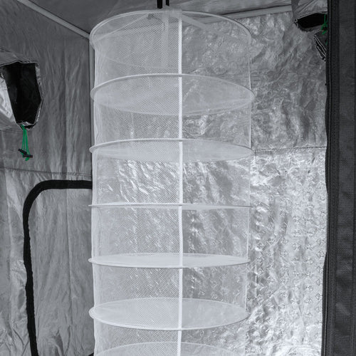 LightHouse Round DryNet 55cm hanging inside a grow tent