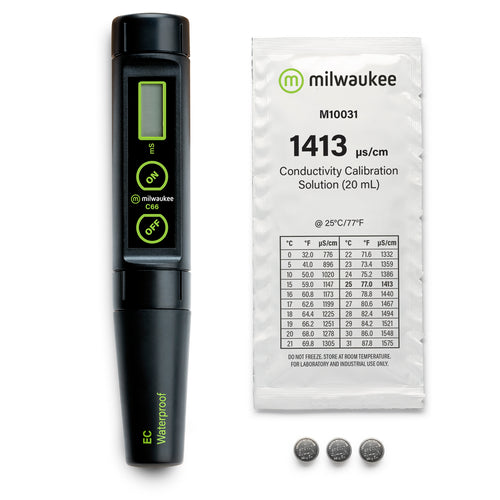 Milwaukee C66 Conductivity Pen with calibration sachet and batteries