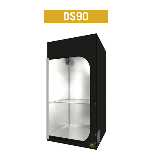 Secret Jardin Dark Street DS90 tent interior, reflective lining and wire shelf