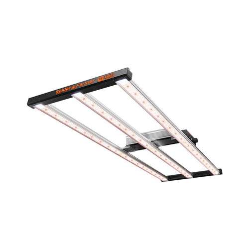 Spider Farmer SE4500 LED Grow Light — three-bar fixture with dimmer box
