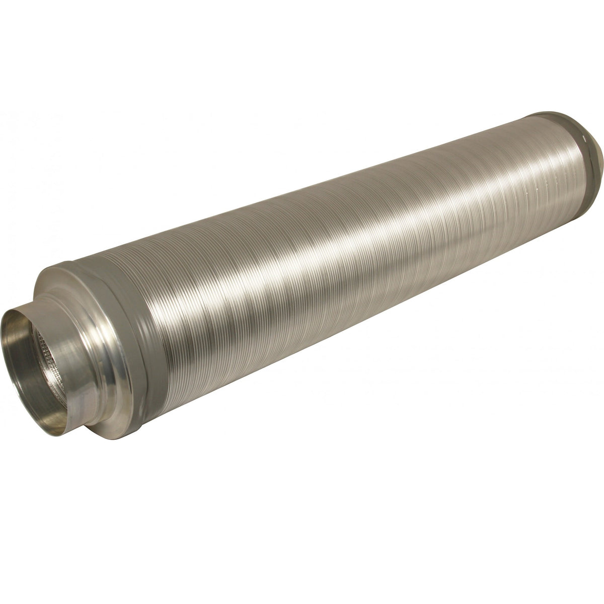 Systemair Semi-Flexible Silencer — flexible aluminium duct silencer with glass wool insulation