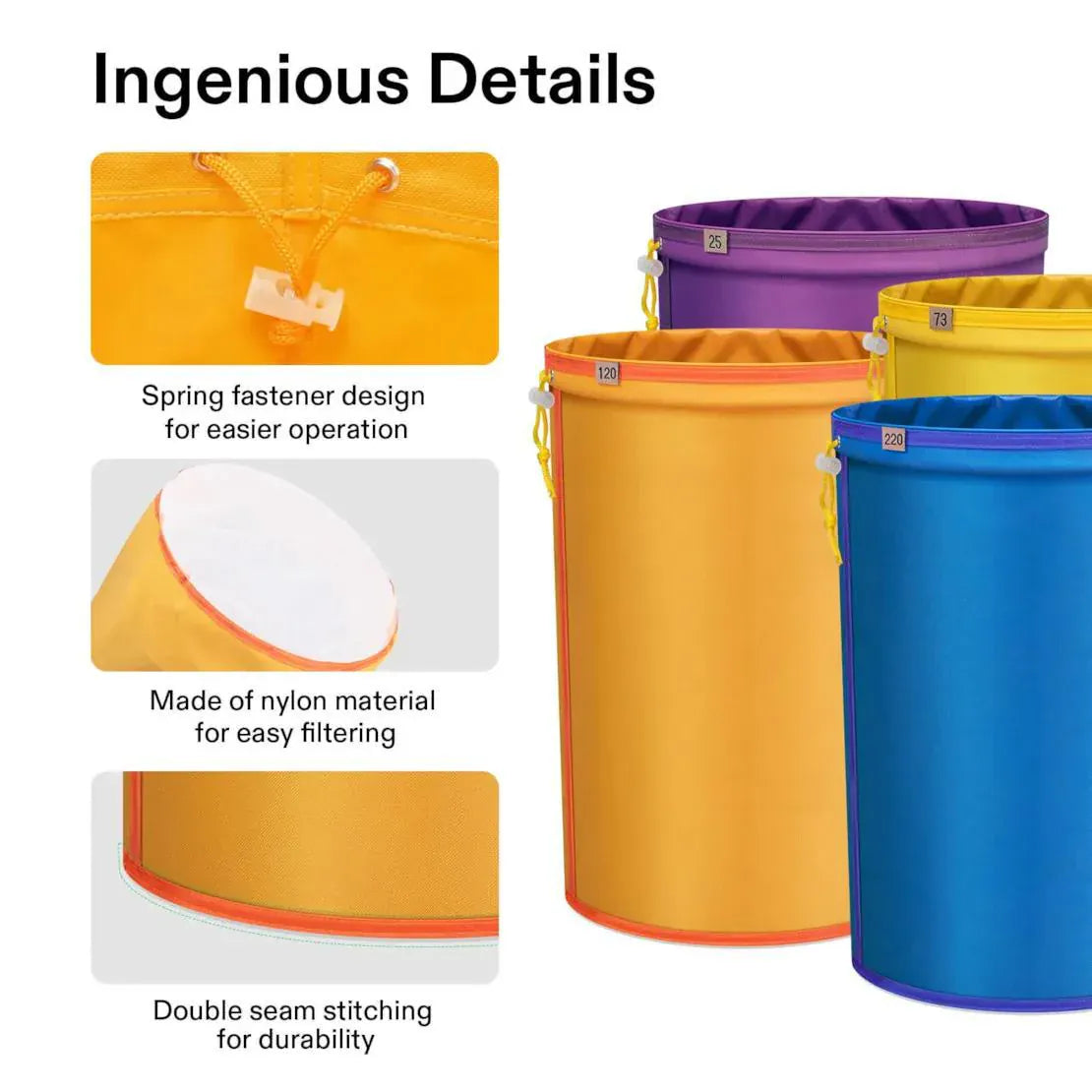 VIVOSUN Bubble Bags 4-Bag Ice Water Extraction Kit