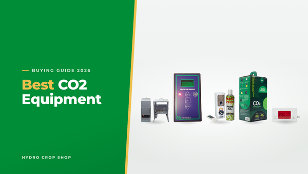 Pro-Leaf LPG CO2 generator, Ecotechnics Evolution PPM controller, AirBomz dispenser, Easy Grow CO2 Box and Essentials CO2 monitor