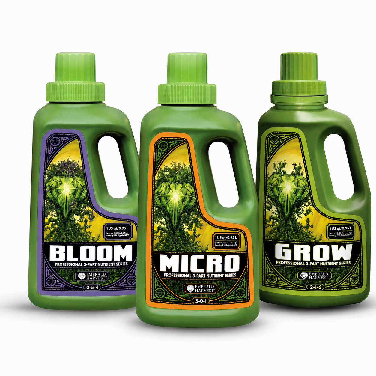 Emerald Harvest 3 Part Set (Grow, Bloom Micro)