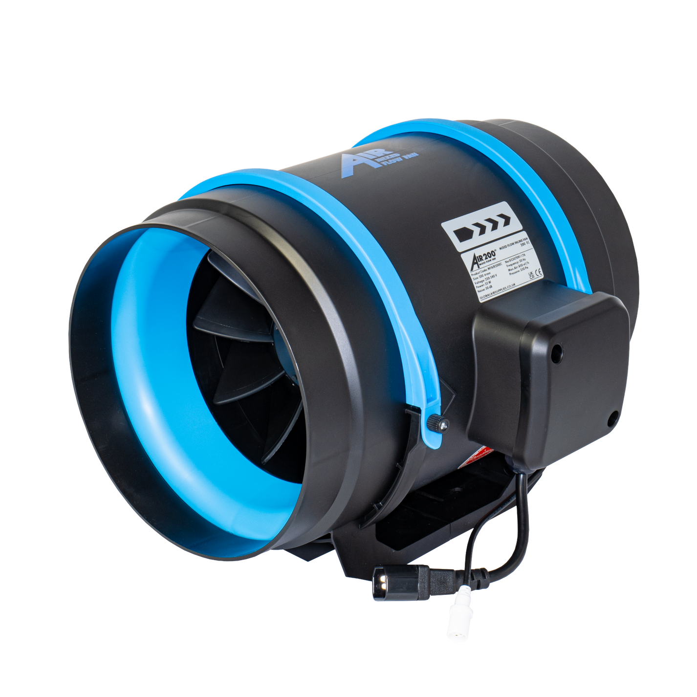 Air EC Inline Extractor Fan | Silent, Energy-Efficient EC, 100-250mm — 8" - 850 m³/h