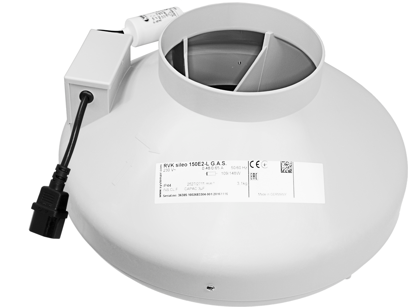 Systemair RVK Inline Duct Fan | A1 & L1 Mixed-Flow Extractor, 100-315mm — 6" L1 - (720m3/hr)