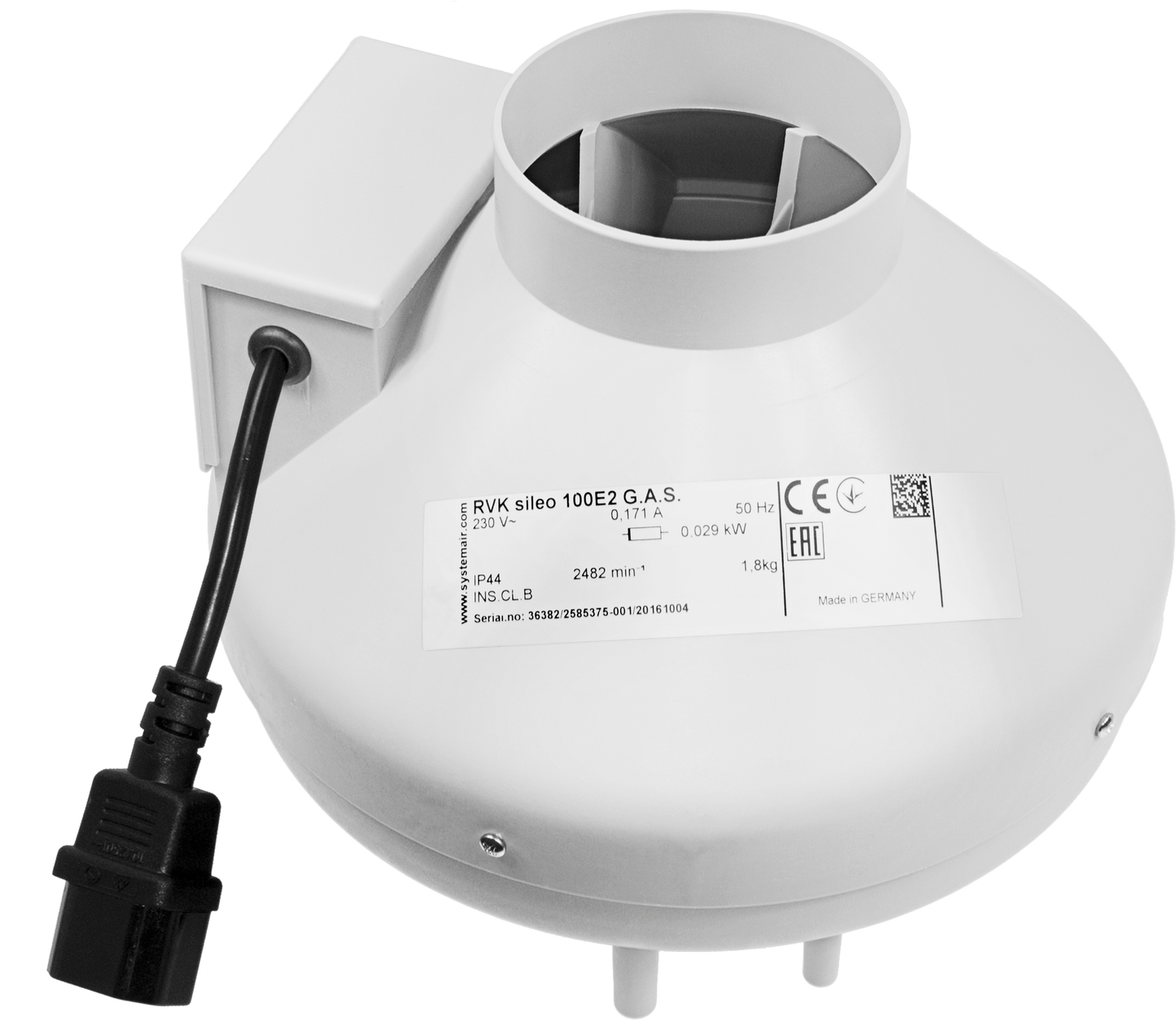 Systemair RVK Inline Duct Fan | A1 & L1 Mixed-Flow Extractor, 100-315mm — 4" A1 - (184m3/hr)