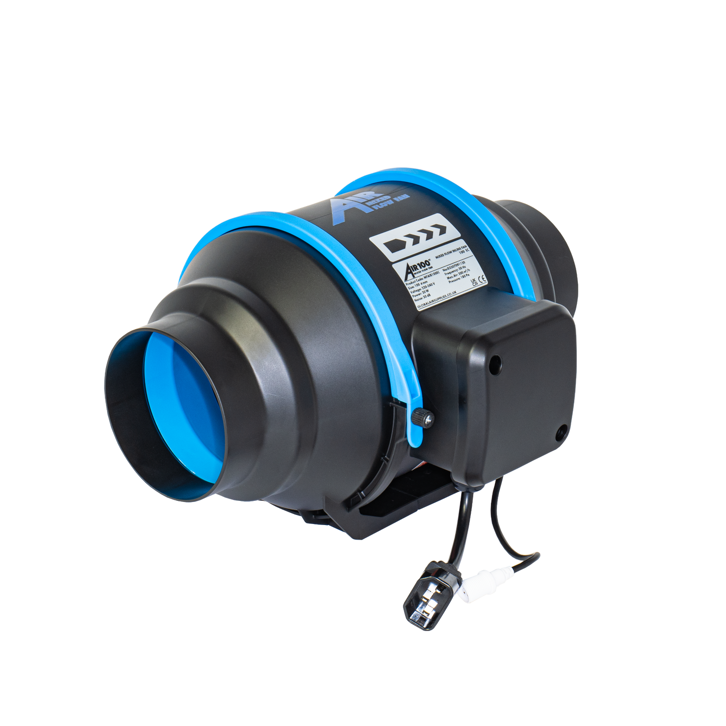 Air EC Inline Extractor Fan | Silent, Energy-Efficient EC, 100-250mm — 4" - 200 m³/h