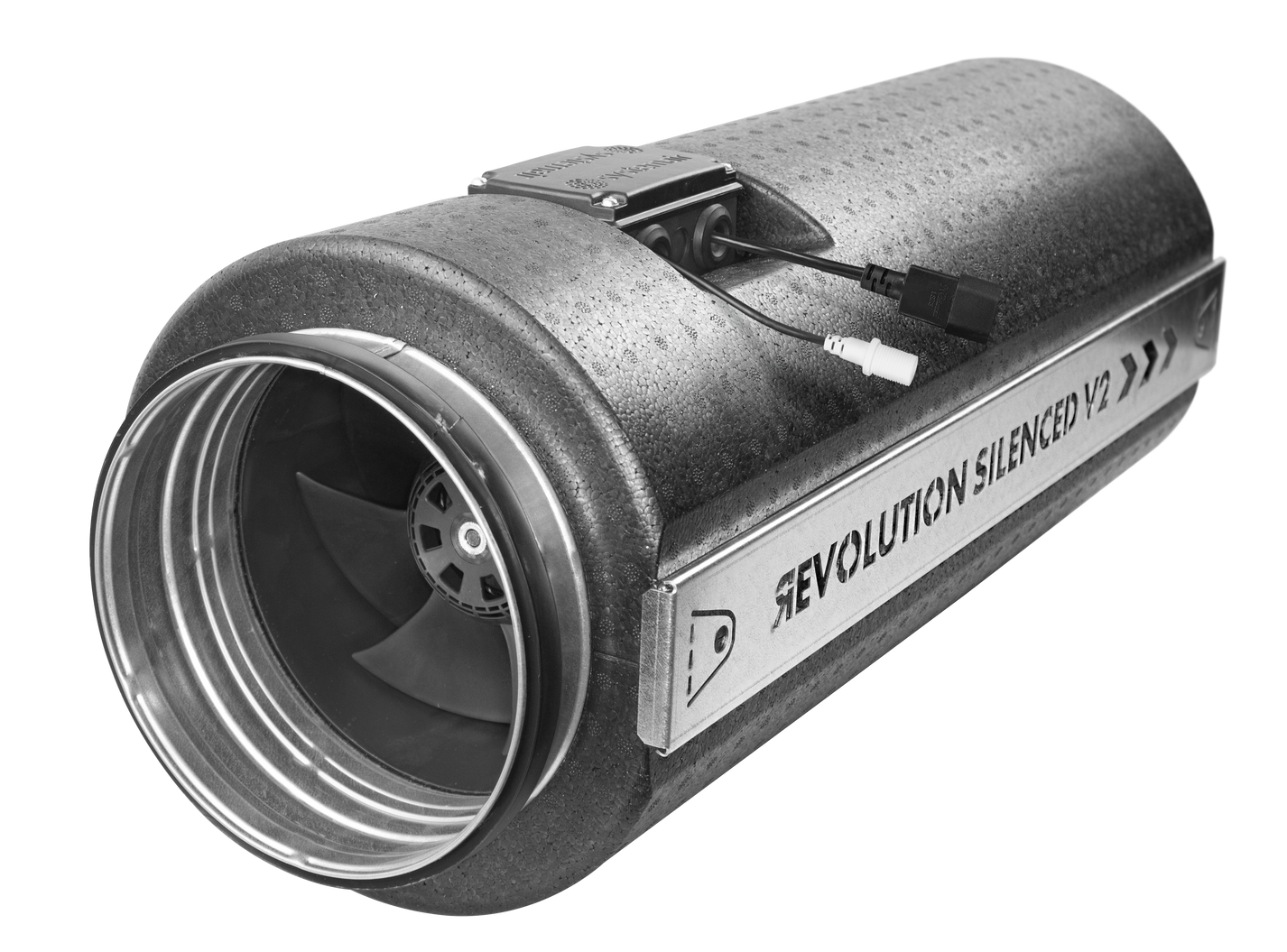 Revolution Silenced V2 EC Vector 200 fan supplied in the 8 inch kit