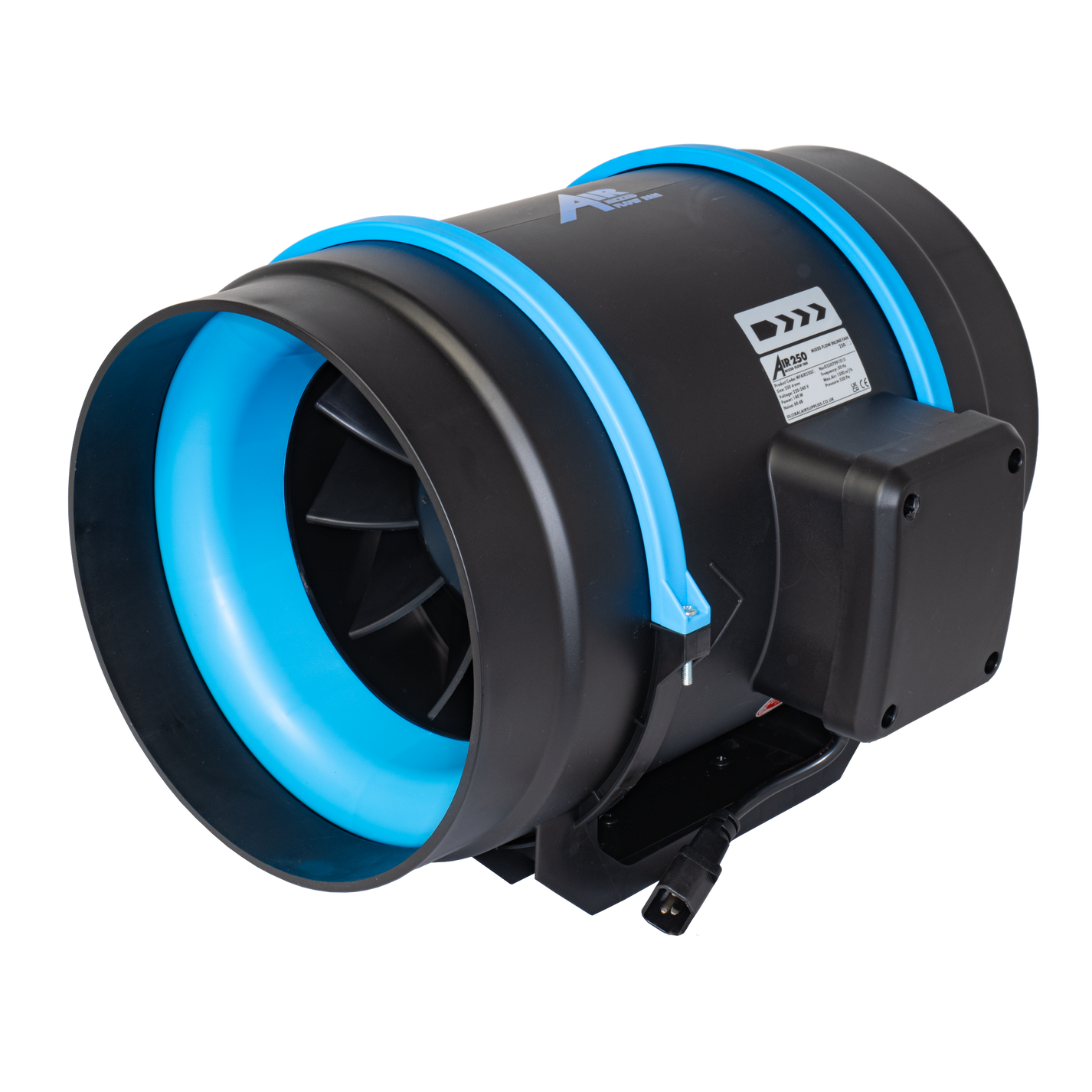 Air AC Mixed Flow Inline Extractor Fan (formerly RadAir) | 100-315mm — 10" (250mm) - 1500m3/h