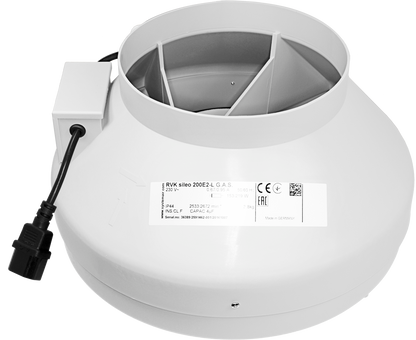 Systemair RVK 200L fan supplied in the 8 inch kit