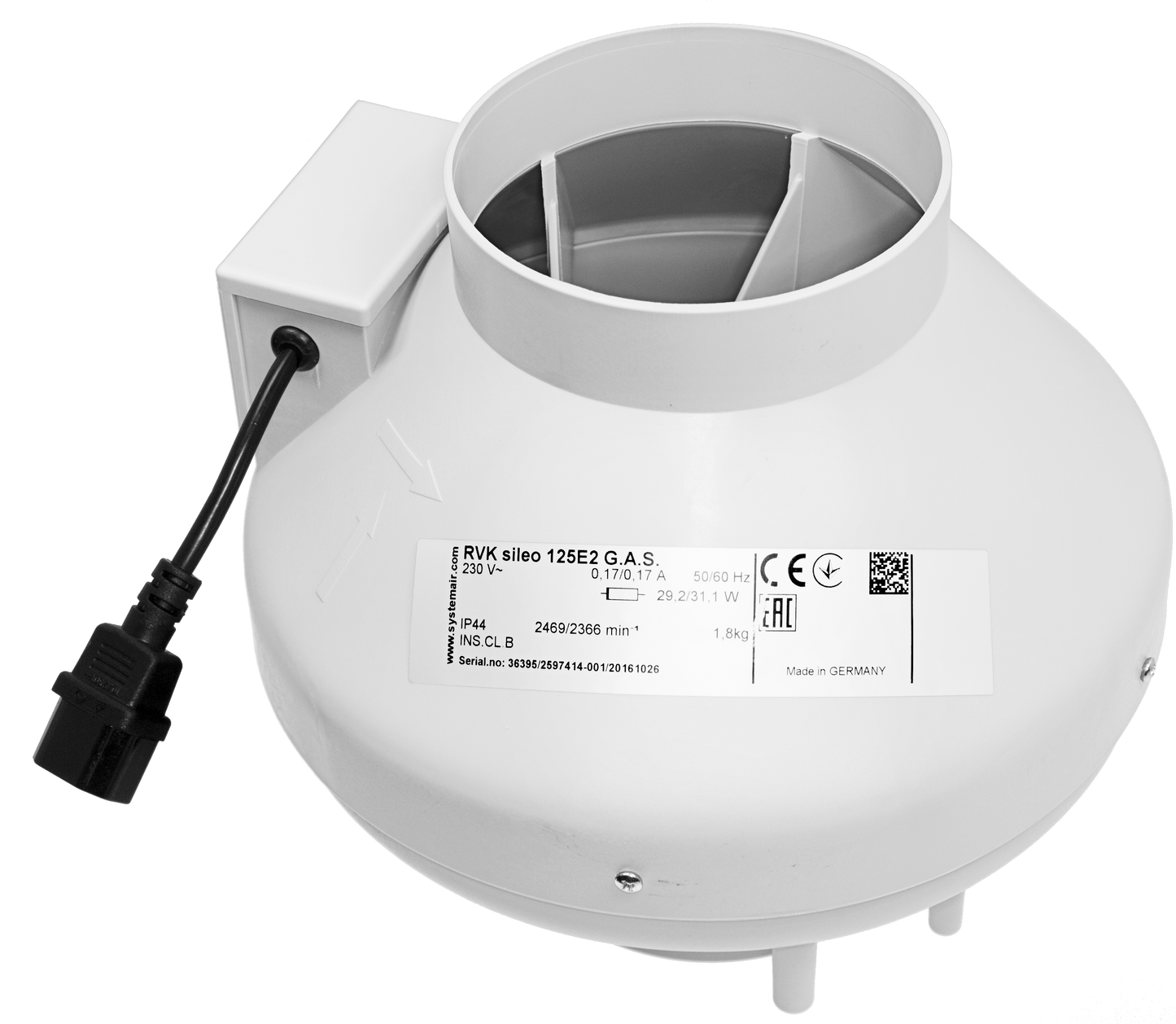 Systemair RVK Inline Duct Fan | A1 & L1 Mixed-Flow Extractor, 100-315mm — 5" A1 - (220m3/hr)