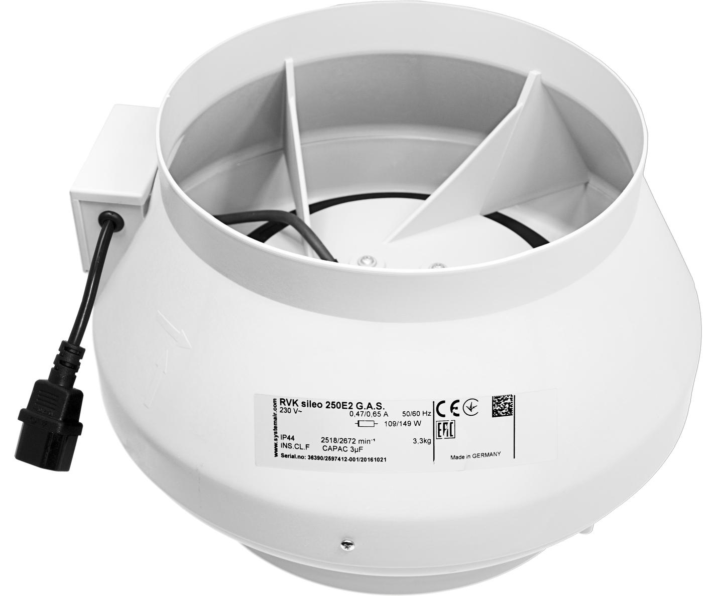 Systemair RVK Inline Duct Fan | A1 & L1 Mixed-Flow Extractor, 100-315mm — 10" A1 - (860m3/hr)