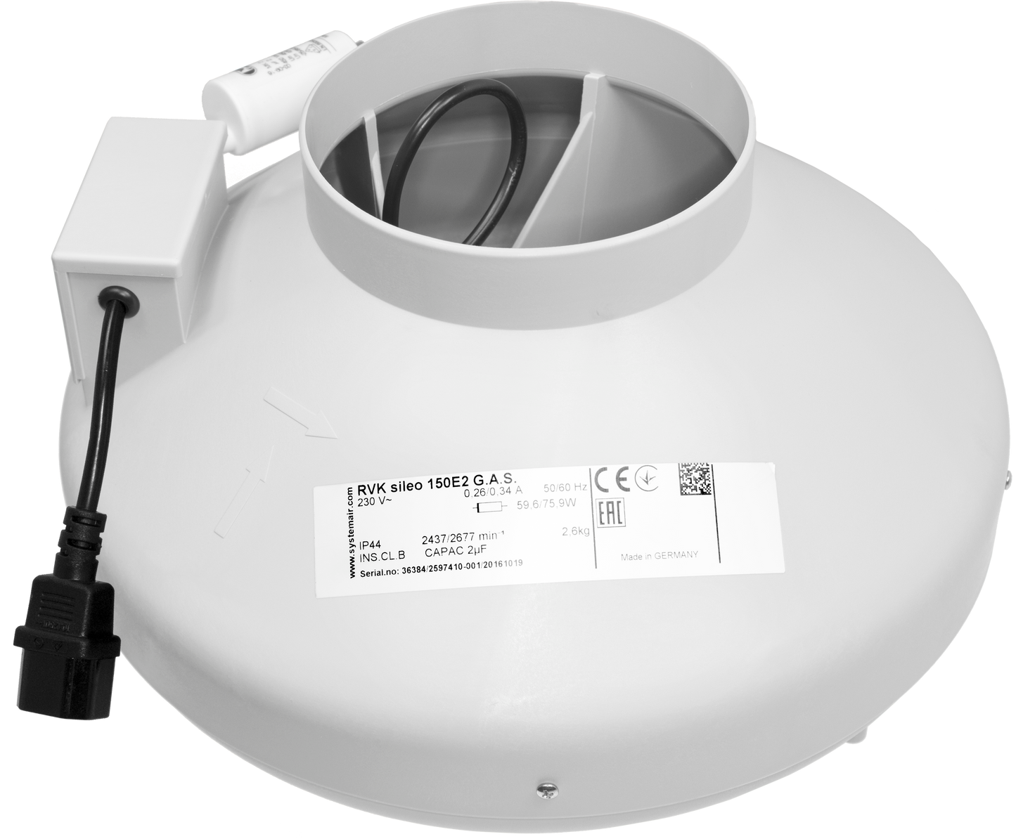 Systemair RVK Inline Duct Fan | A1 & L1 Mixed-Flow Extractor, 100-315mm — 6" A1 - (430m3/hr)