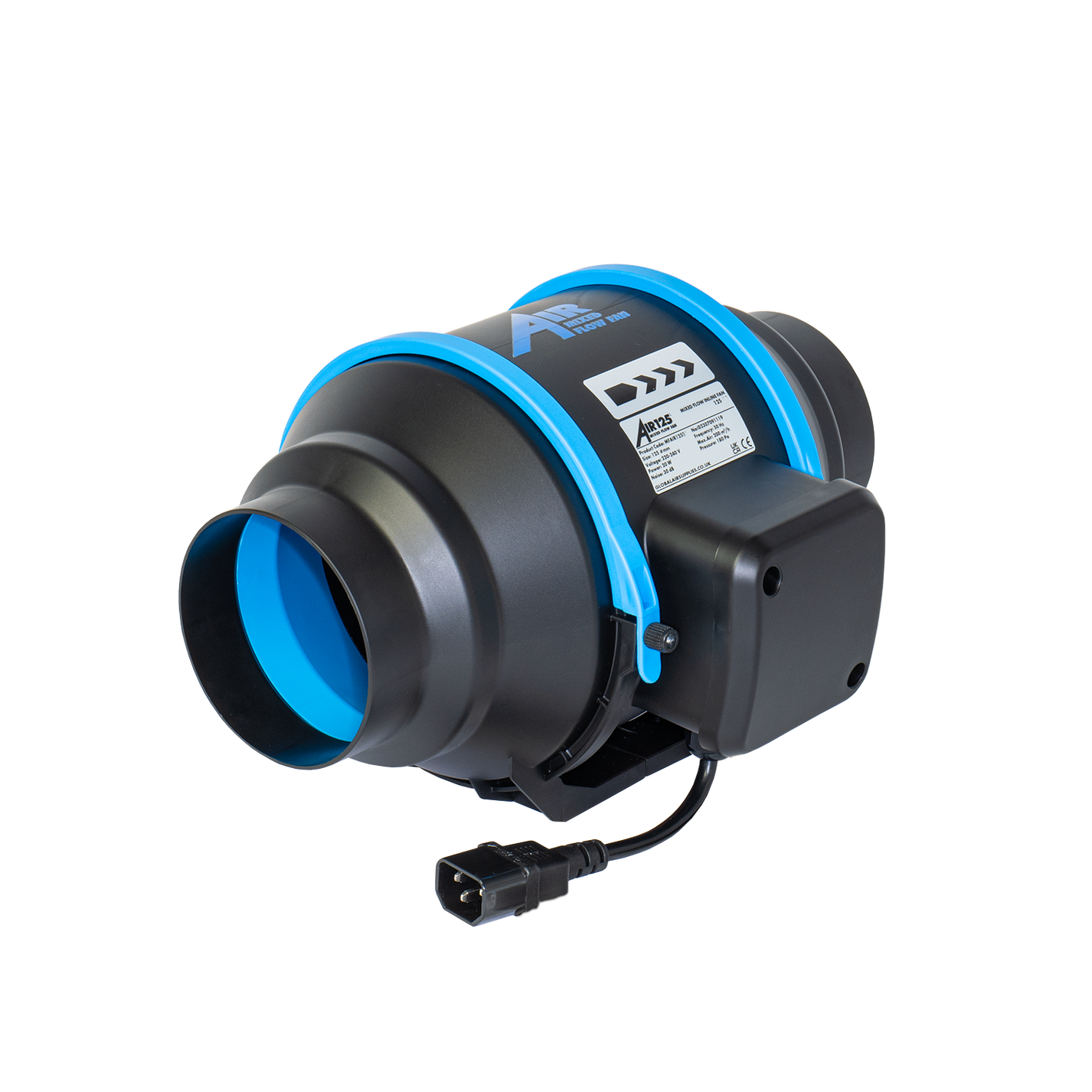 Air AC Mixed Flow Inline Extractor Fan (formerly RadAir) | 100-315mm — 5" (125mm) - 200m3/h