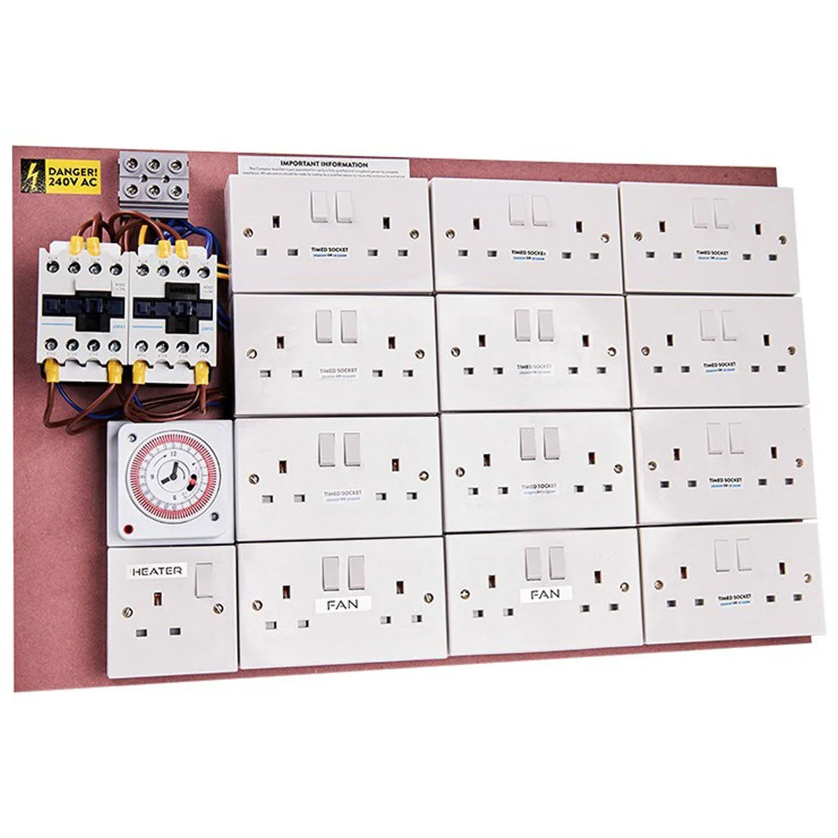 Omega Contactor Timer Board with Always-On Fan Sockets