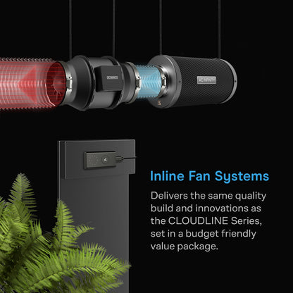 AC Infinity Air Filtration Kit fan assembly inline with ducting