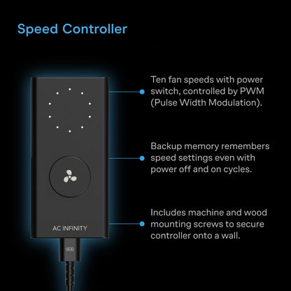 AC Infinity Air Filtration Kit wired 10 speed controller diagram