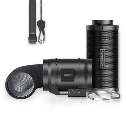 AC Infinity Air Filtration Kit 8 inch — inline fan, carbon filter, ducting and speed controller