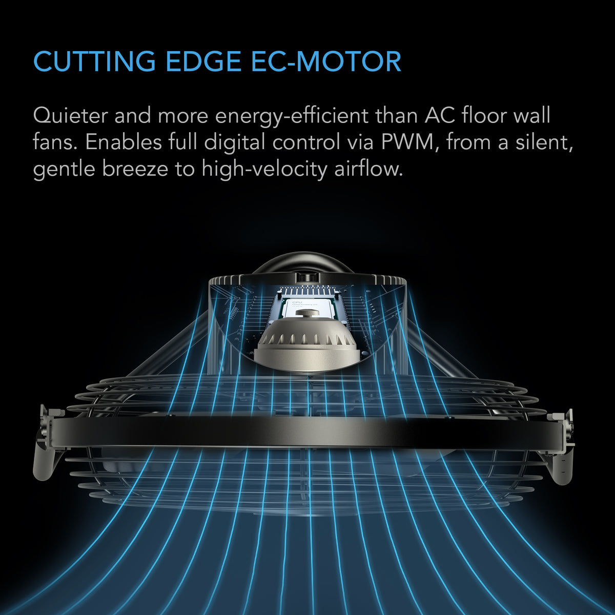 AC Infinity CLOUDLIFT EC motor cutaway with airflow lines