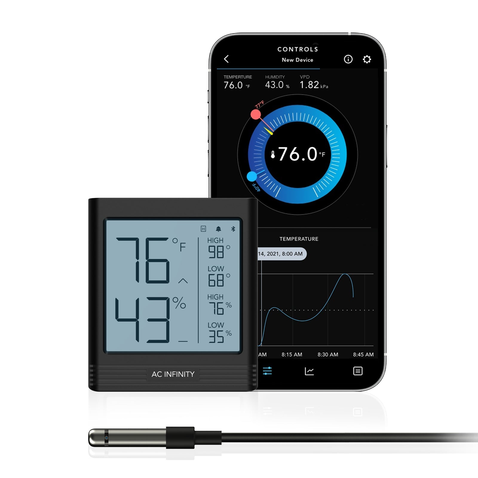 AC Infinity CloudCom Smart Thermo-Hygrometer