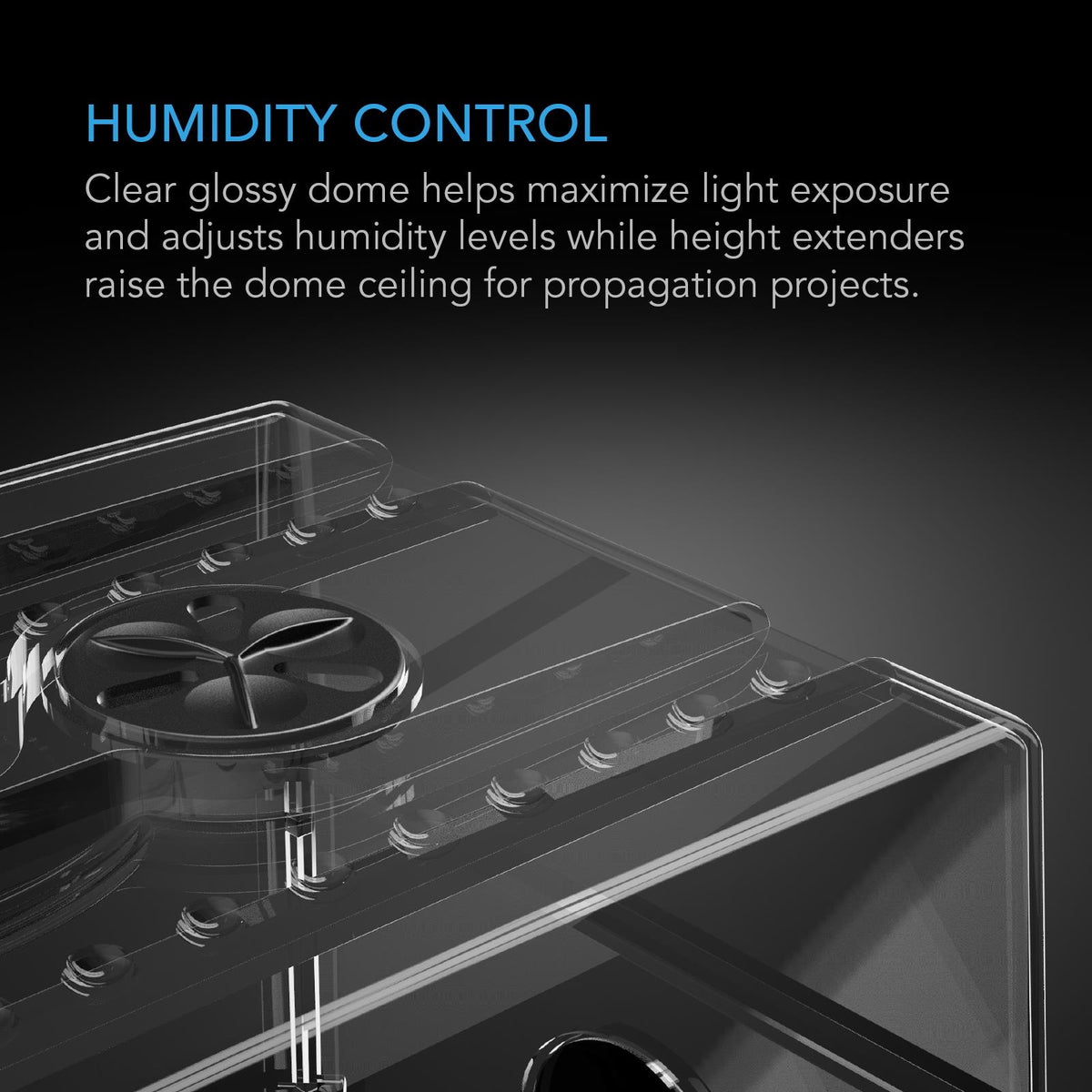 AC Infinity humidity dome rotating vent close up