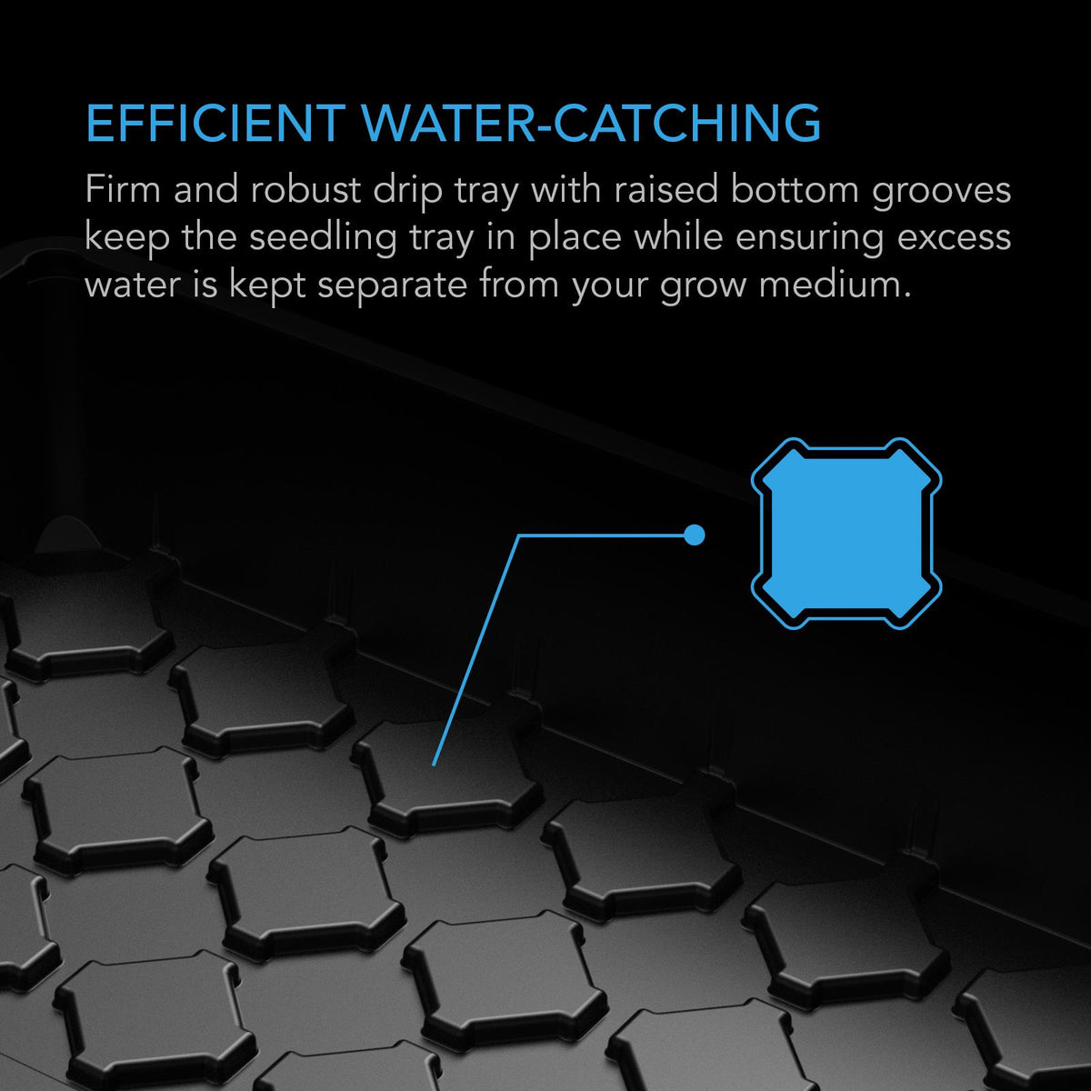 AC Infinity humidity dome raised drip tray water catching grooves