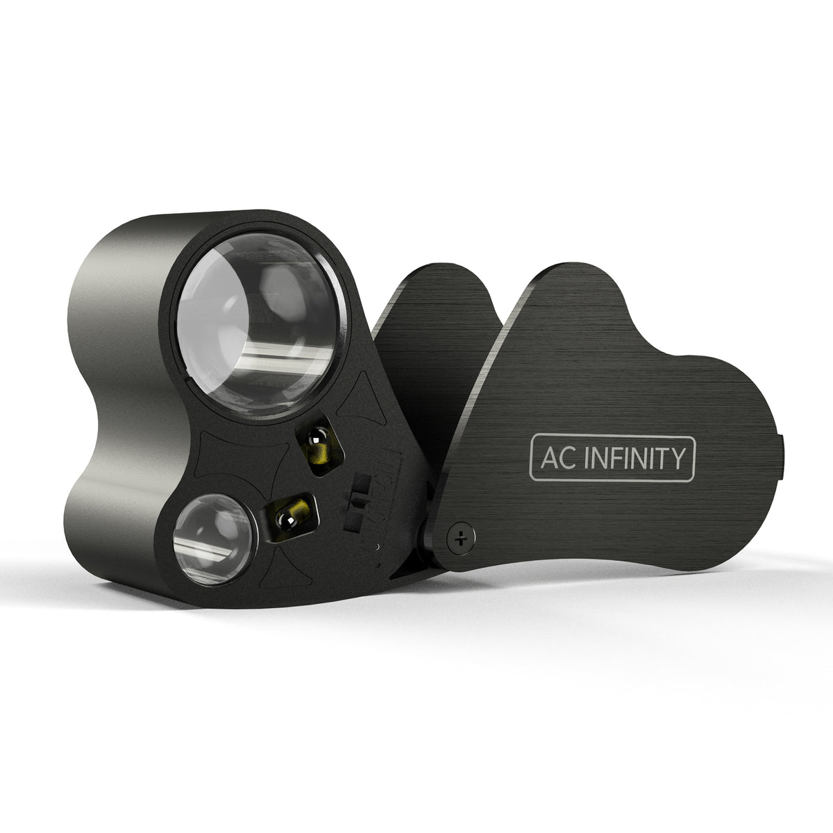 AC Infinity jewellers loupe open showing both lenses
