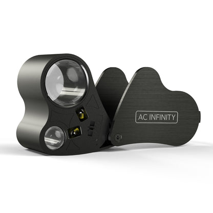 AC Infinity jewellers loupe open showing both lenses