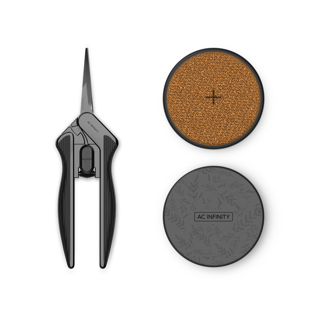 AC Infinity pruning shears with cleaning kit sponge and jar