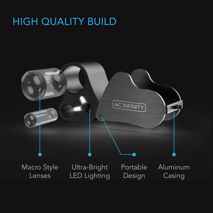 AC Infinity loupe build quality with four labelled features