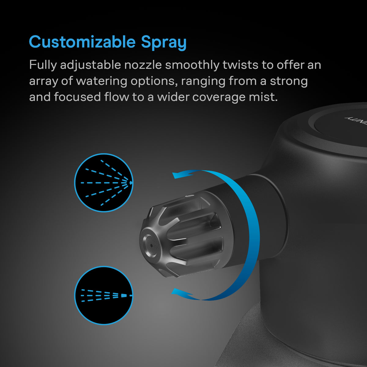 AC Infinity sprayer adjustable nozzle from jet to mist