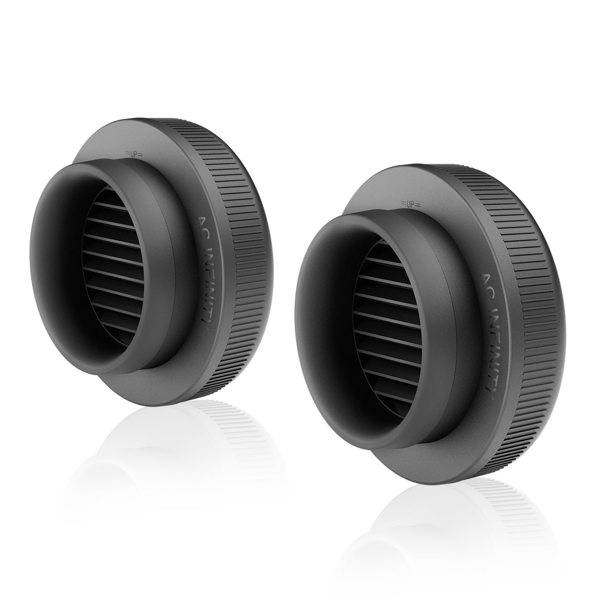 AC Infinity Duct Vent Attachment 6 inch two pack, matte black tent vents