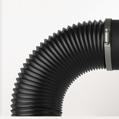 AC Infinity Flexible Four-Layer Ducting flexing through a bend with a clamp fitted