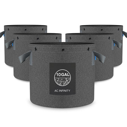 AC Infinity Heavy Duty Fabric Pots — 10 Gallon (37.9L) – 5 Pack