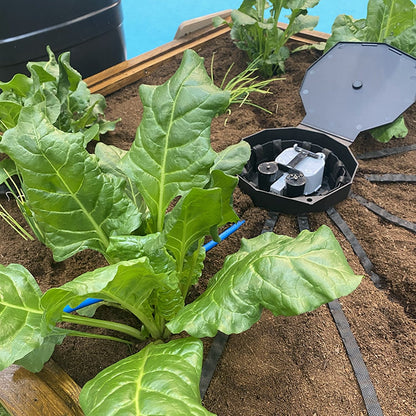 AutoPot AQUAbox Spyder with the lid open showing the AQUAvalve5