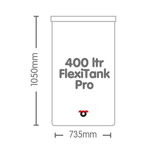 AutoPot FlexiTank Pro 400L dimensions - 735 x 1050 mm