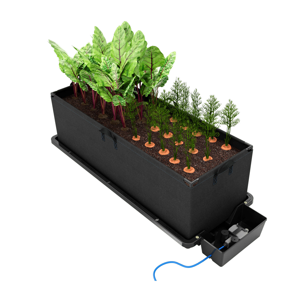 AutoPot Tray2Grow with the fabric planter growing root vegetables